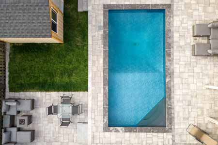 Backyard Interlocking Patio with Pool