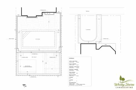 Backyard Interlocking Patio with Pool Landscaping Design Rendering