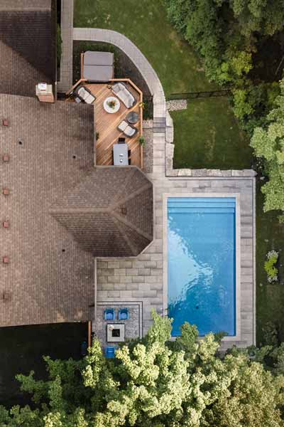 Backyard Landscaping Pool, Interlock Patio & Fire Feature in Scarborough, ON.