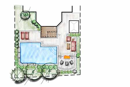 Backyard Pool, Patio & Gazebo Project Drawing