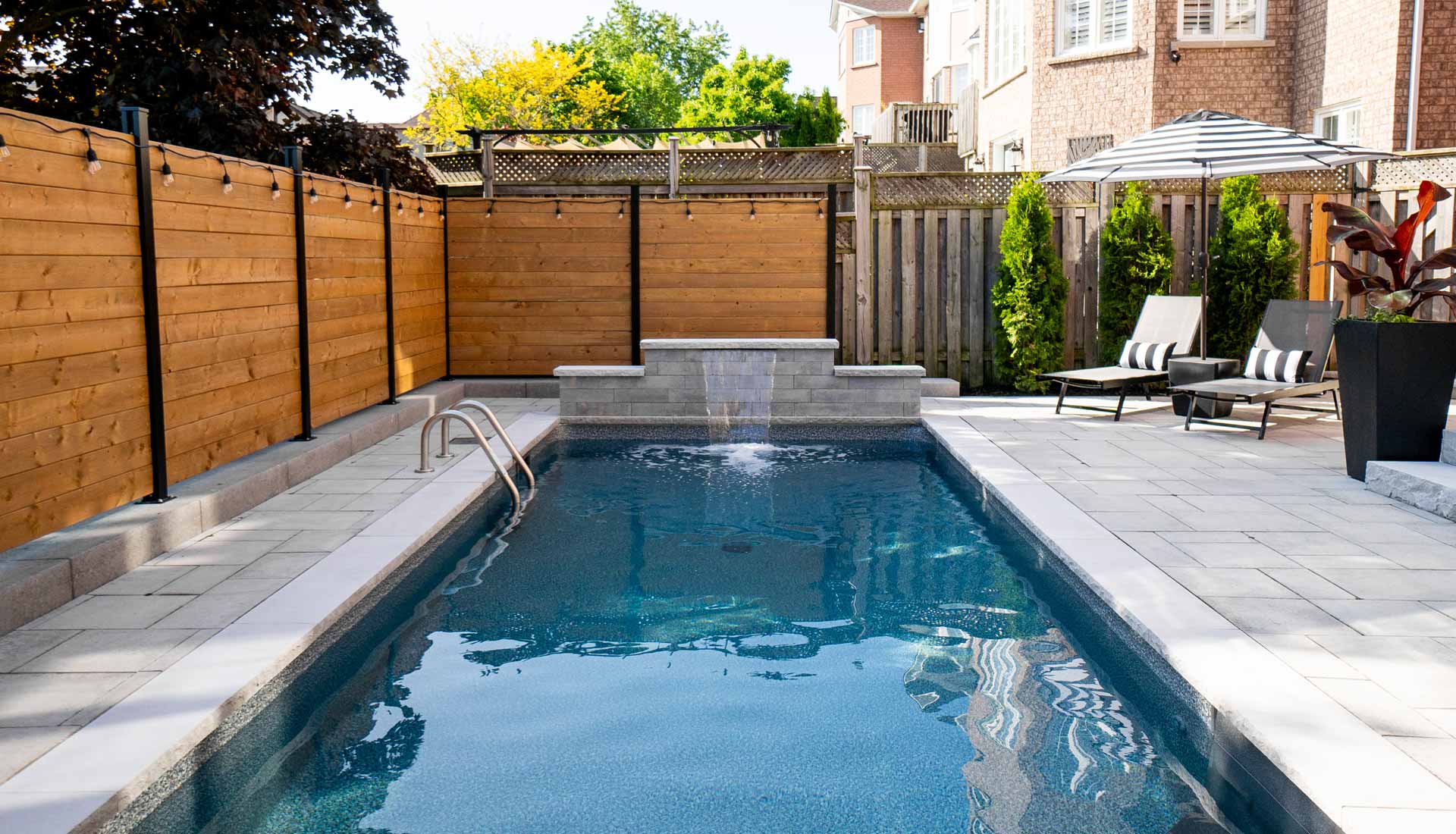 Custom Backyard Landscaping Inground Swimming Pool in Pickering, Ontario