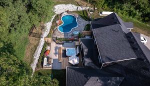 Interlock patio, pool, waterfall feature, retaining wall landscaping companies in Gores Landing & Rice Lake, Ontario