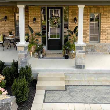 Interlocking Paving Stone Walkways & Natural Stone Steps Hardscaping Companies