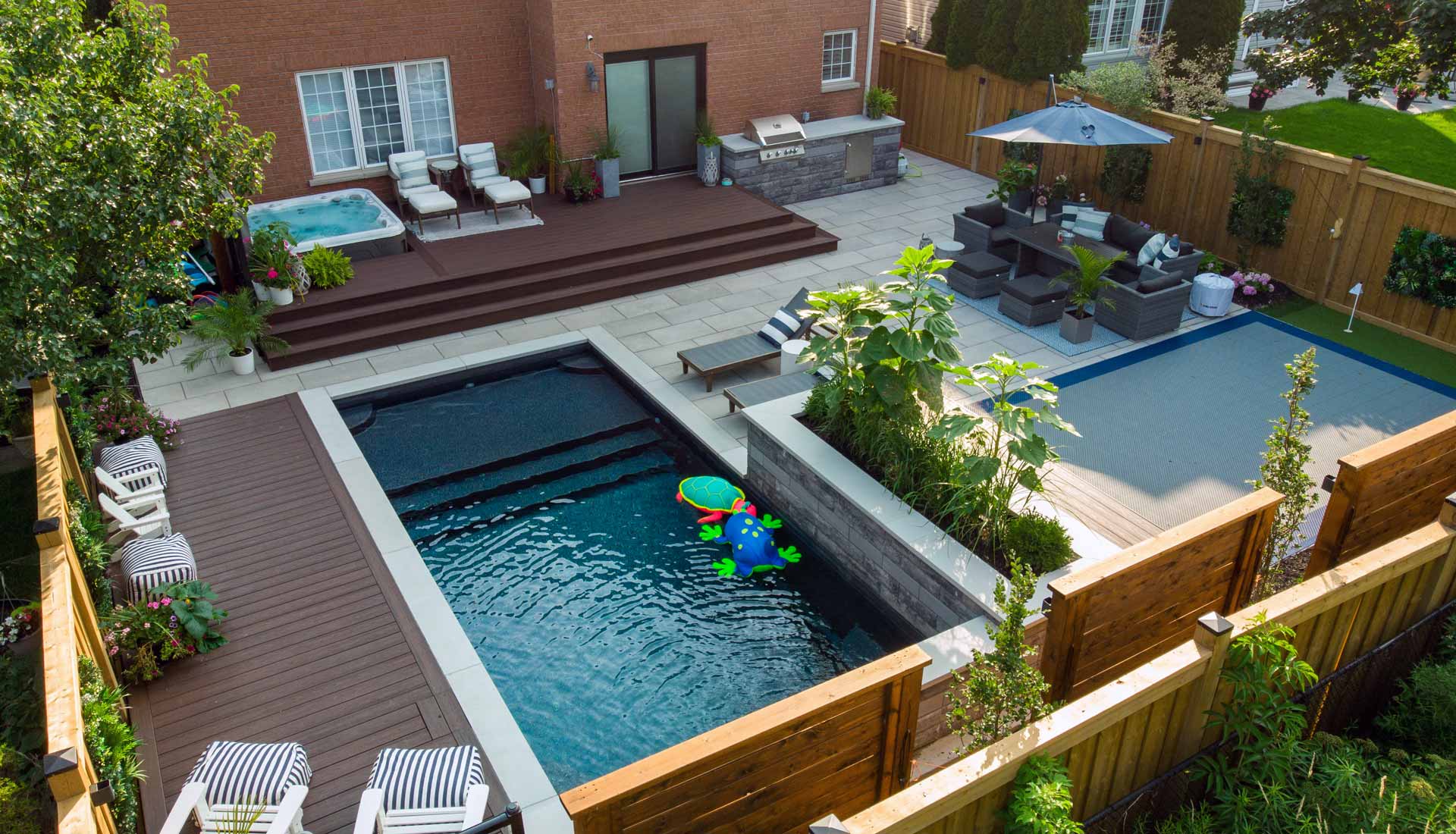 Modern Backyard Oasis Landscaping Transformation In Whitby (Featured)